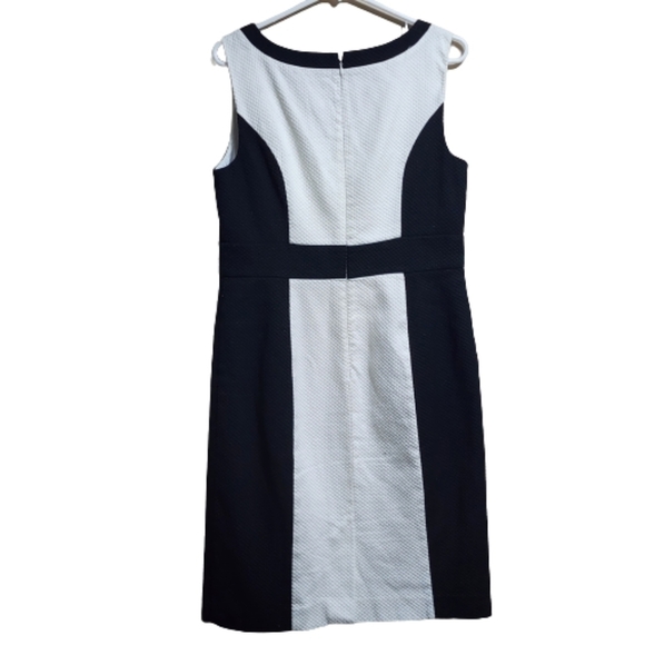 Ann Taylor sleeveless midi pencil dress color black and white size 8 - Picture 2 of 7